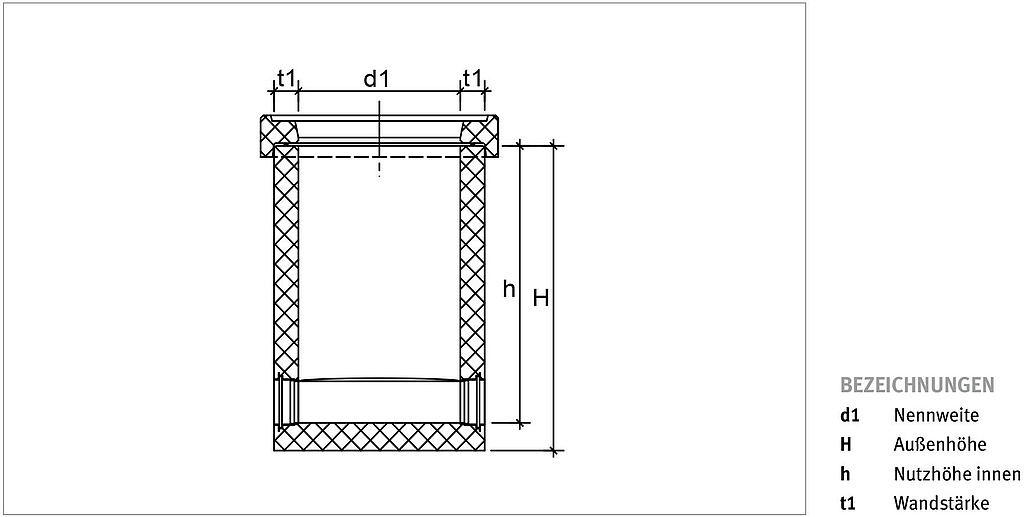 Technische Zeichnung eines Hausanschluss-Schacht Optimal® HOME DN 600